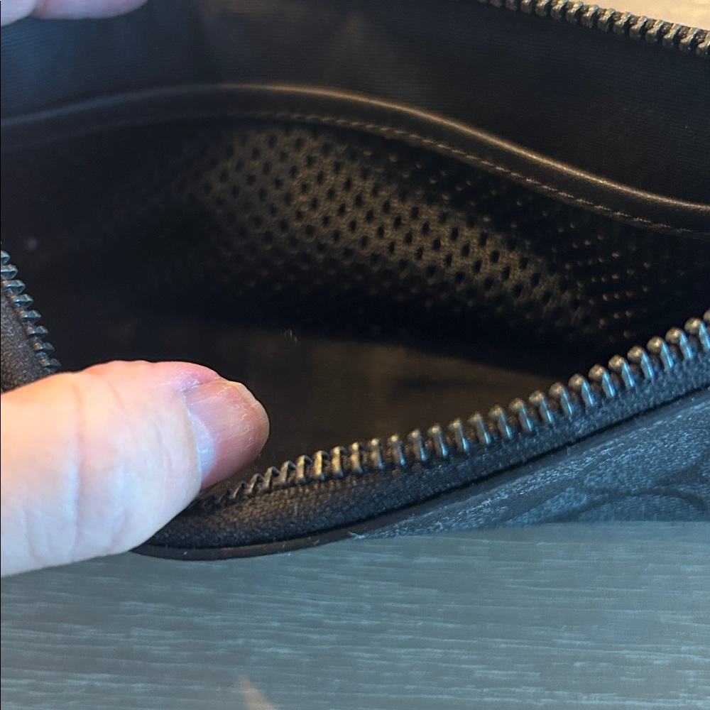 Coach Black Signature Zip Pencil Case - Picture 2 of 5